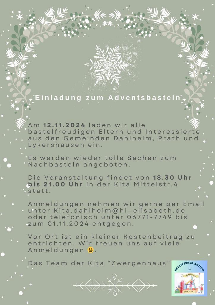 Adventsbasteln am Dienstag, 12.11.